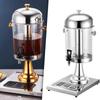 8L Large Capacity Kitchen Water Pitcher Beverage Barrel Dispenser Sealed Bottles Removable Stainless Steel Ice-holding Cylinder