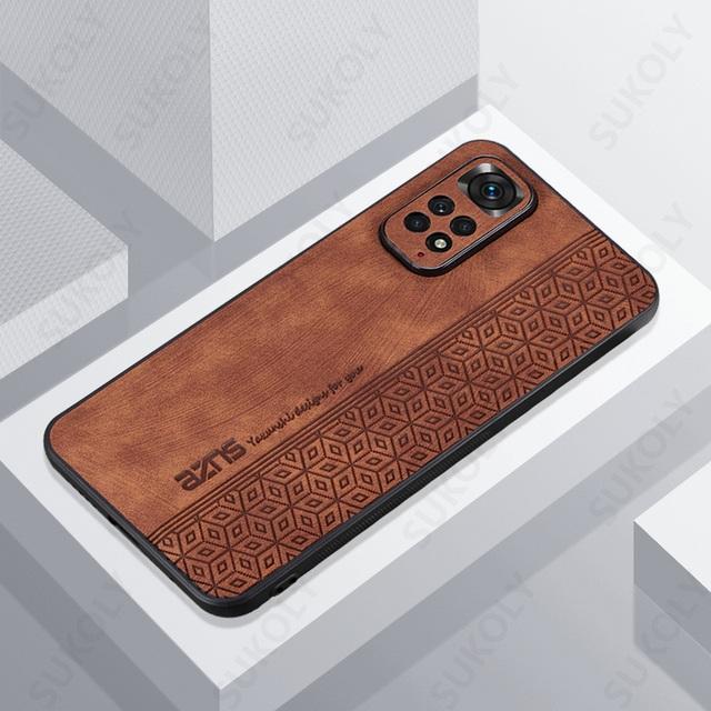 

Противоударный кожаный чехол для Xiaomi Redmi Note 11 11E Pro 11s Mi 12T Pro 12 Lite 12X Poco F4 X4 GT M4 X5 Pro 5G K40s, чехол For Redmi Note 11 коричневый