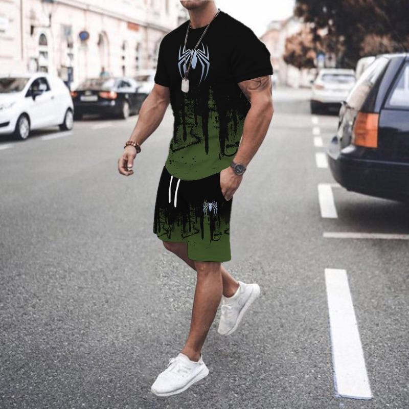 2026 Summer Men's Suit Hot Sale Large Size Casual Fashion Sportswear 3D Digital Printing Men's Short