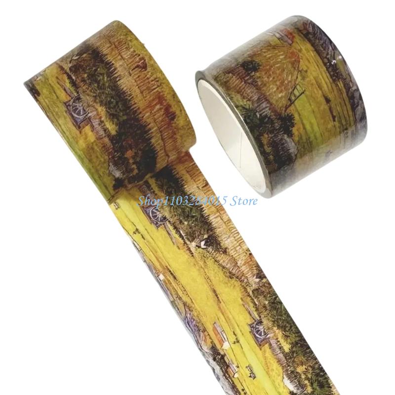 R6FF Vintage Craft Tape for Craft 30mm Oil Painting Decorative Tape for Scrapbooking