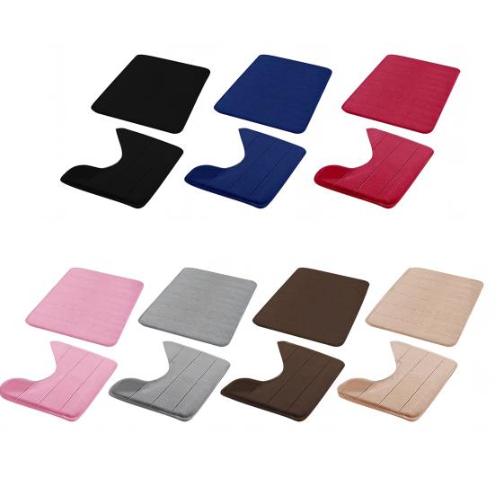 Yousheng 2 Buc/Set Covoraș de Baie Covor de Baie Fund Antiderapant 40x60cm 40x50cm Catifea Corală U-Formă Pătrat Pad de Baie