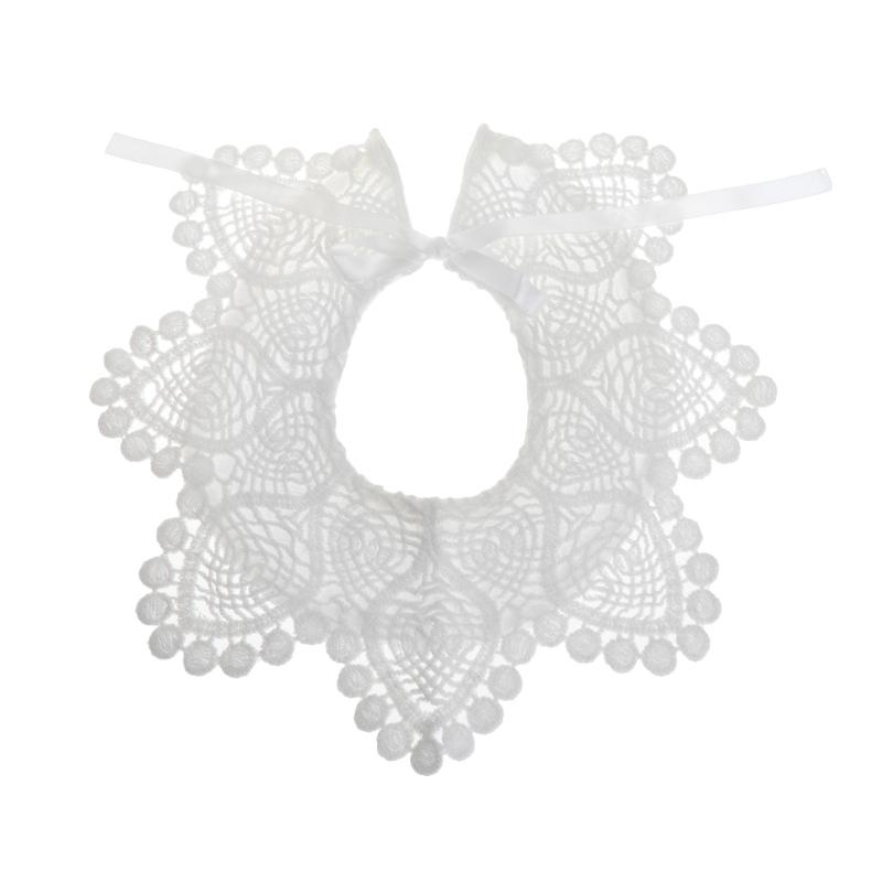 Korean Style Toddler Kids Lace Floral Bibs Cute Hollow Out False Collar Children Clothes Accessiory Pure Color Baby Girls Cotton