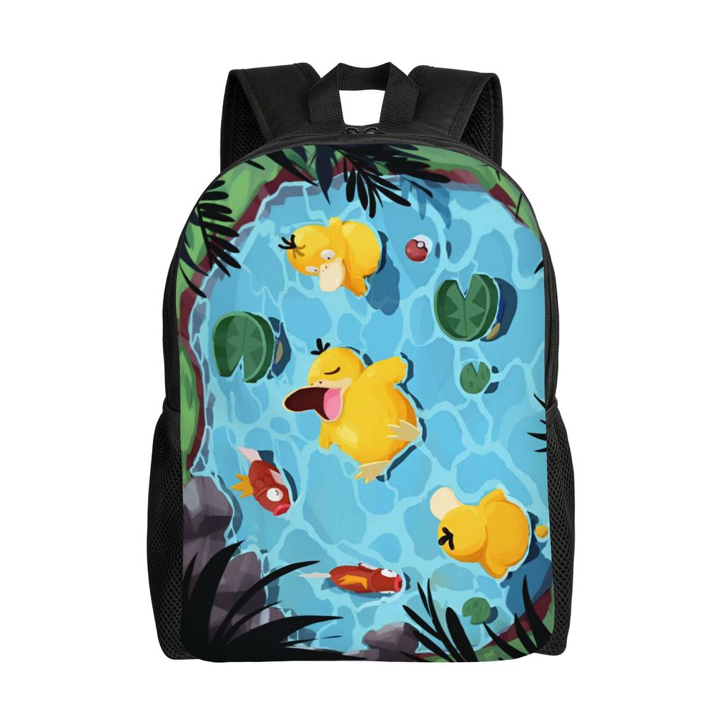 Personalized P-Psyducks Backpack Men Women Casual Bookbag for College School Manga Bags