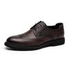 Leather shoes men's first layer cowhide business British Brock dress men's leather shoes soft sole soft surface