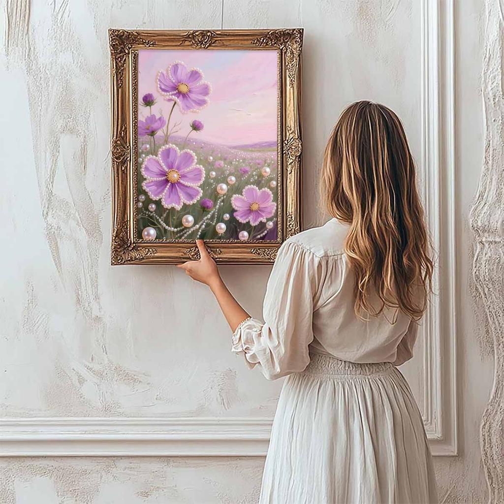 DIY Lavender Pearl Diamond Art Kits Without Frame 30x40cm Gem Art Diamond Painting Kits for Adults/Beginners Gift Idea Home Wall Decor