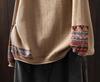 2026 Artistic Color Block Sweater: Retro Simple Round Neck, Soft Slimming, Versatile Casual Top for Women