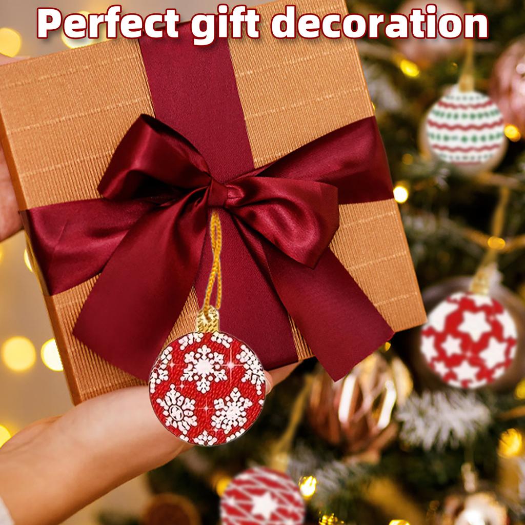 8/15/20Pcs Christmas DIY 2D Flat Acrylic Diamond Art Ornaments Double Sided Diamond Painting Kit for Home Xmas Party Craft Decor