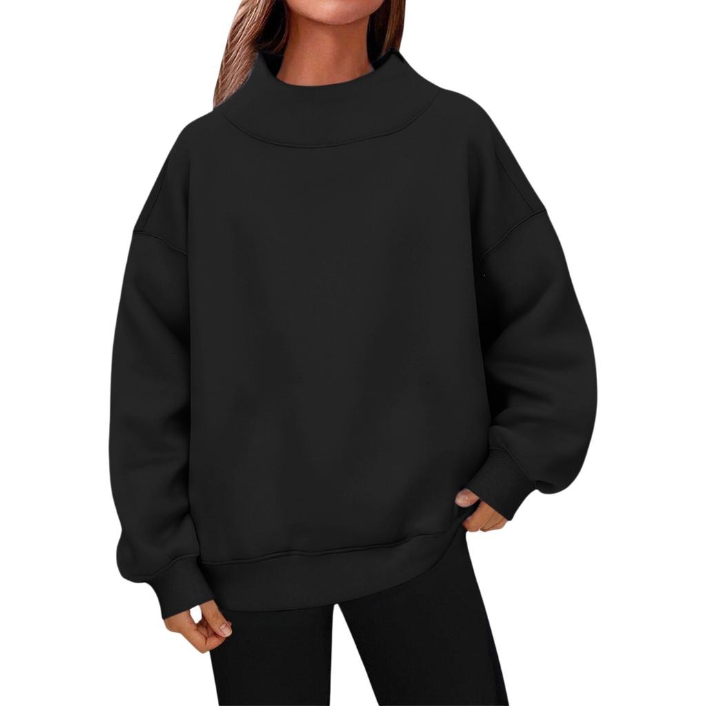 1116 New European beautiful women's sweatshirt long-sleeved turtleneck sweatshirt casual sweater fleece top