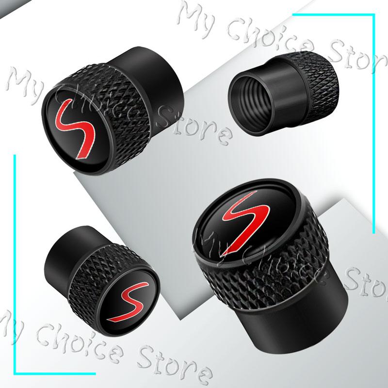 4Pcs/set Metal Alloy S Emblem Car Wheel Tire Valve Stem Caps For Mini Cooper S Logo John Cooper Works R55 R53 R52 F55 F54 F60 Rdxzk11