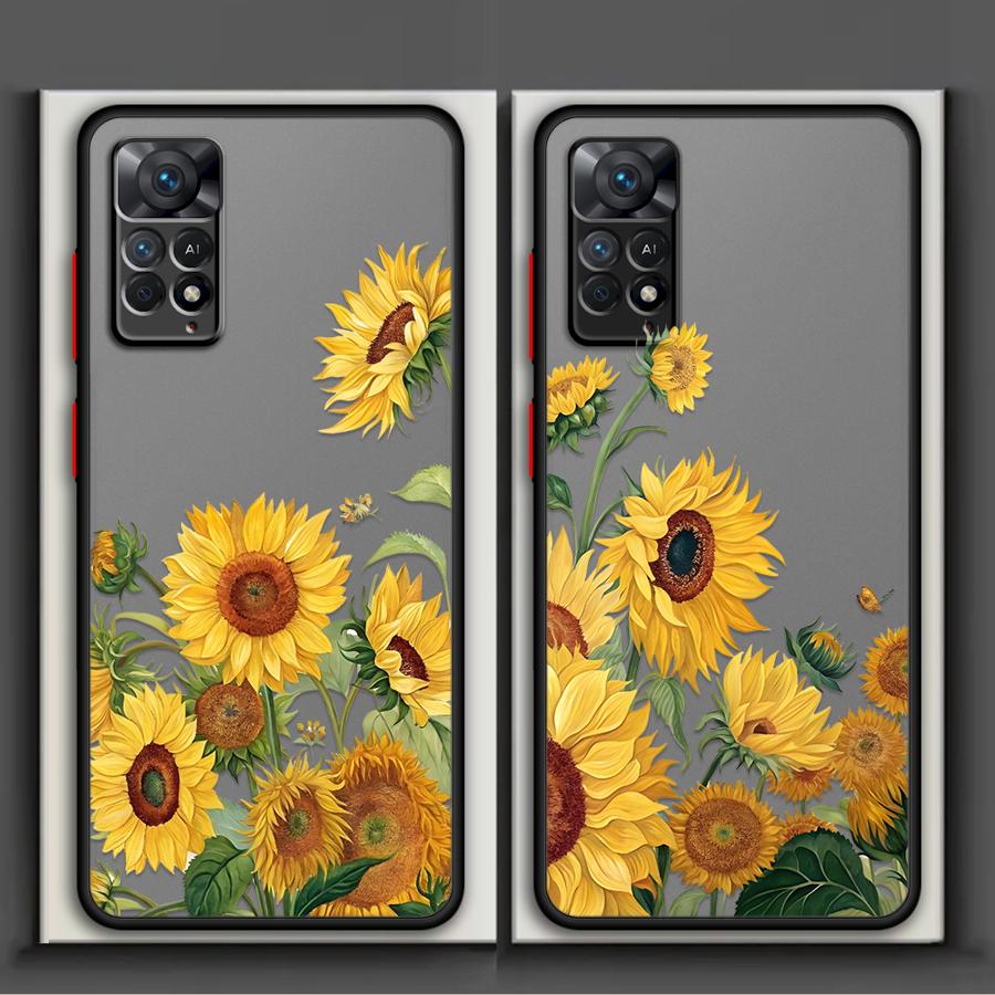 Flower Sunflower Case for Xiaomi Redmi Note 14 A4 10 13 Pro Plus 11 13C 12 9S 14C Funda Back Phone Cover