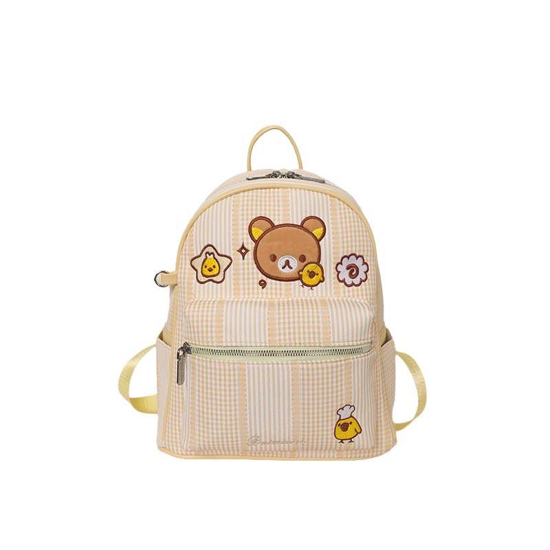 Schoolbag new striped backpack student schoolbag commuting large capacity high value cute backpack simple small fresh schoolbag