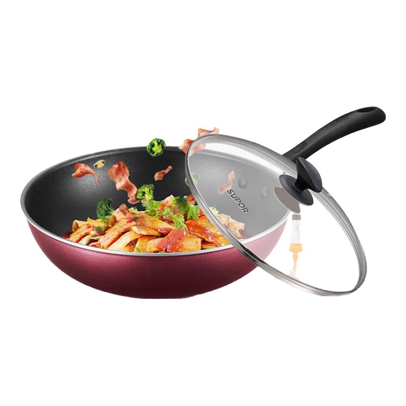 Supor 32CM Universal Non-stick Wok with Visible Lid