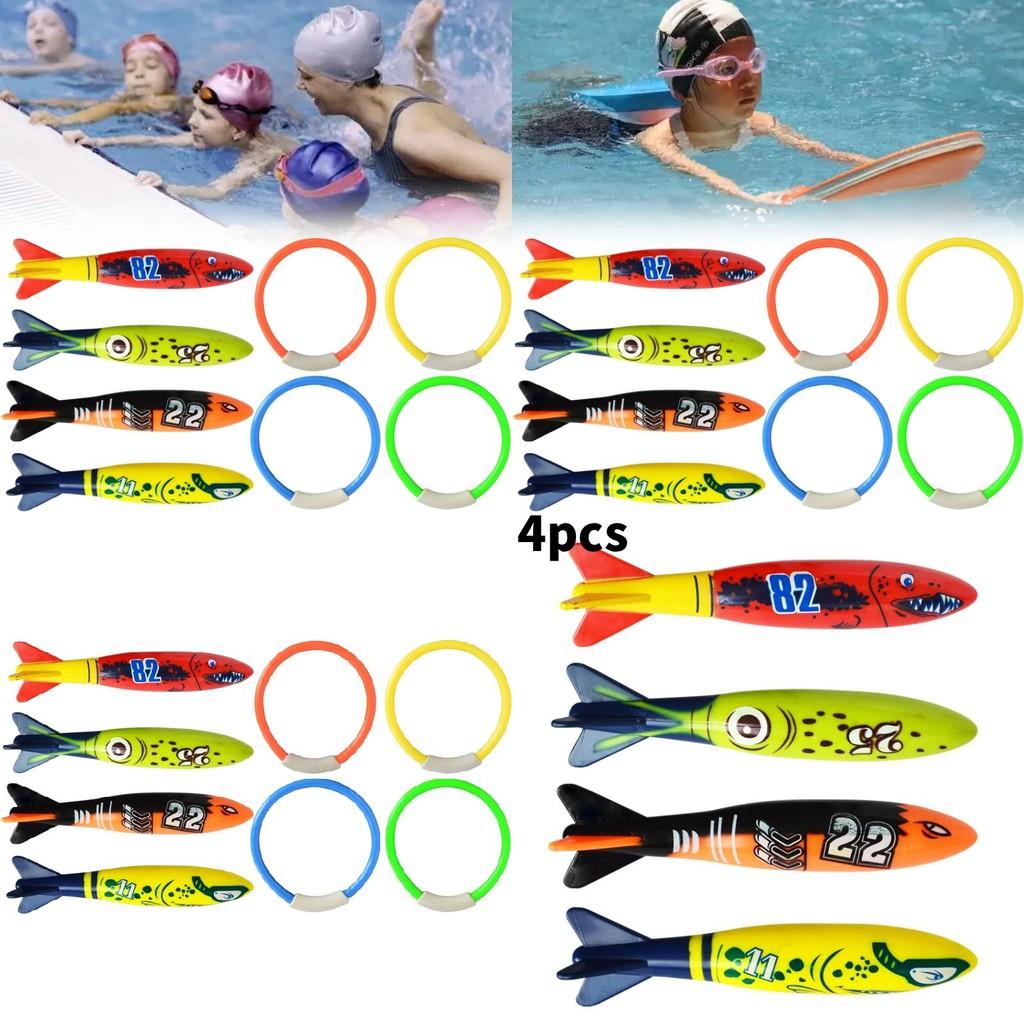 Anéis Flutuantes Torpedos Kit de Brinquedos para Brincadeiras Aquáticas para Atividades de Piscina Infantil