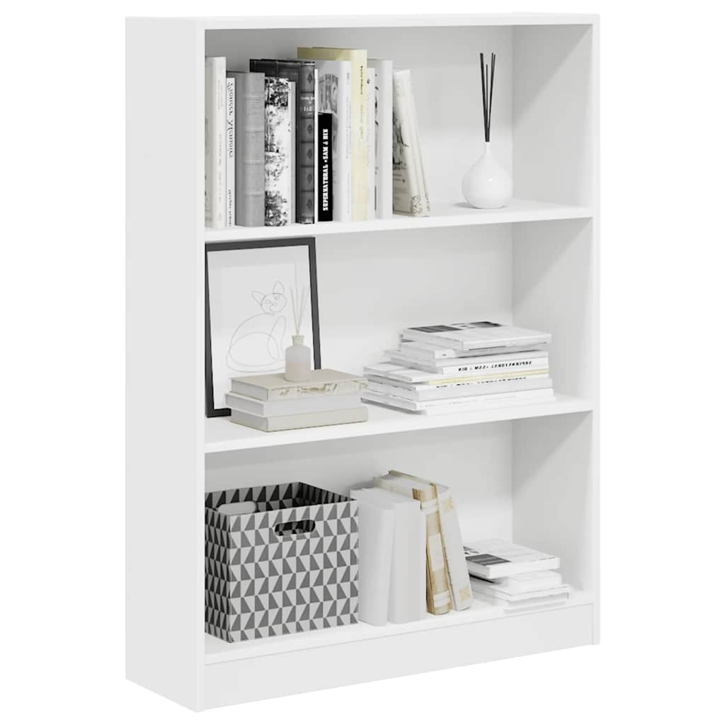 Bookshelf White 80 x 24 x 109 cm Engineered Wood
