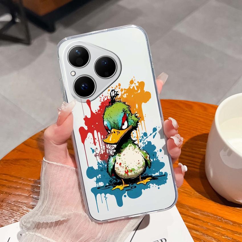 For Huawei Pura 80 70 Pro Plus Ultra Honor X6C 8C Phone Bags Cute Big Eyed Black Cat Patterns Luxury Transparent Lens Protection Case For Huawei Shell