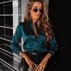 Womens Long Sleeve Satin Shirt With Collar Slim Fit Office Blouse In Solid Colors 2026