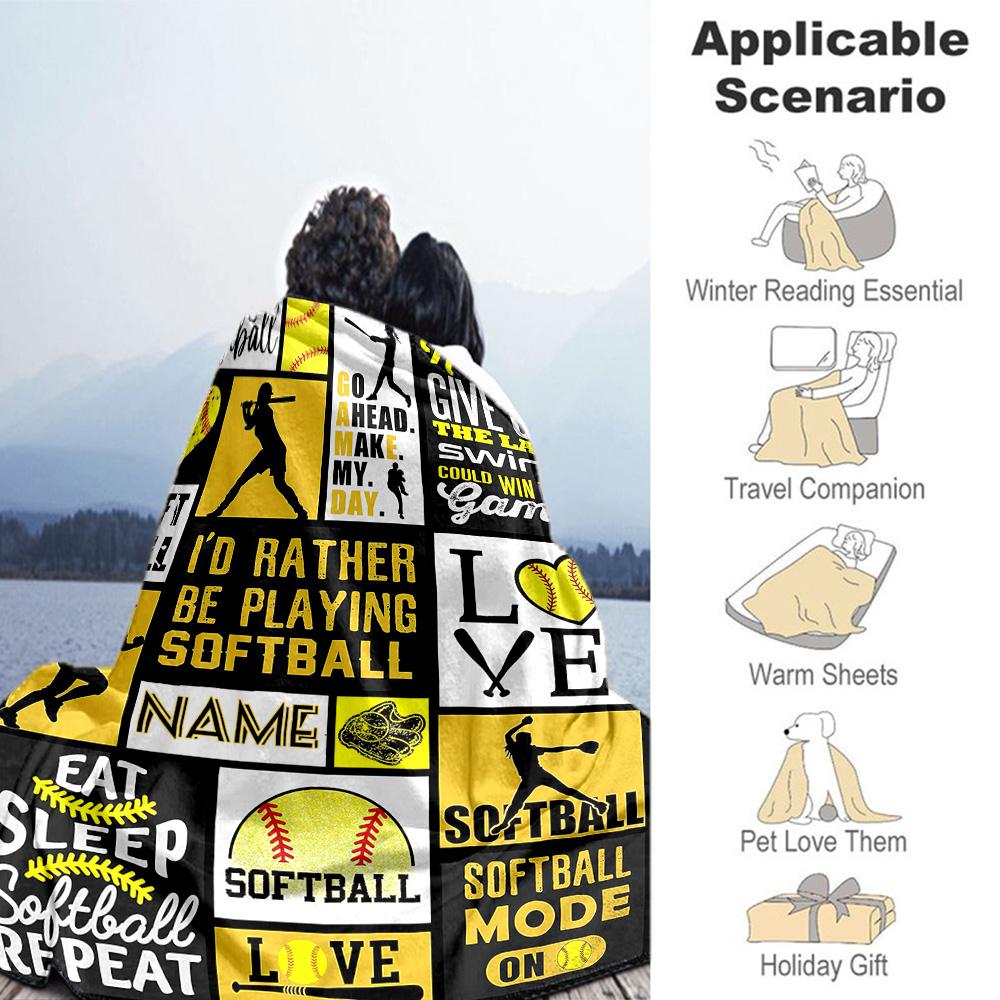Ball Personalized Text Blanket Lightweight Personalized Blanket Soft & Cozy Perfect for Sofa Chair Picnics Home Decor Ideal for All Seasons