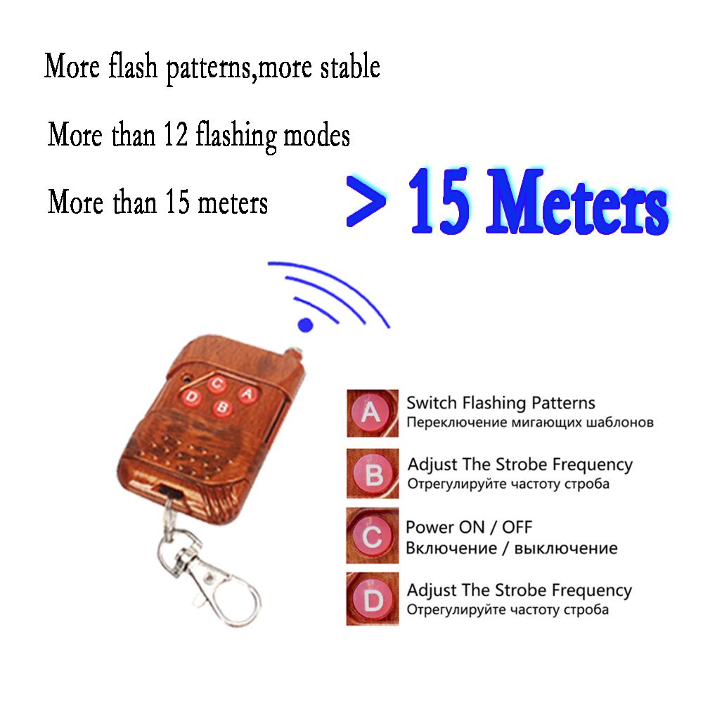 Police Led Strobe Lights LED Flasher Wireless Stroboscopes Remote Flasher Emergency Lights Fso Auto Flash Led Warning Light