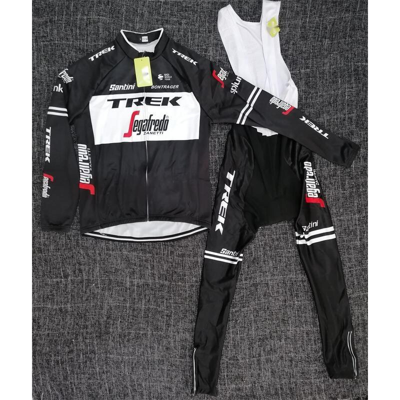 Winter Cycling Kit Thermal Fleece Long Sleeve Jersey Bib Pants Set Road Bike Outdoor Ride
