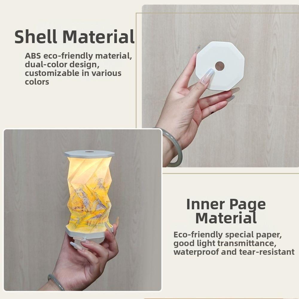 Portable Folding Table Lamp Rechargeable Night Light Foldable Paper Lamp  Bedroom Living Room
