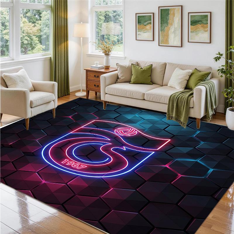 Trabzonspor FC Design Kristall-Samt-Teppich Weiche Dekorationsmatte für Schlafzimmer Eingang