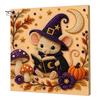 Ghost Pumpkin Art Craft Halloween Faux Pearl Kit, 3D Painting DIY Spooky Gem for Beginners Cute Set Adults, Autumn Home Wall Decor Crafting