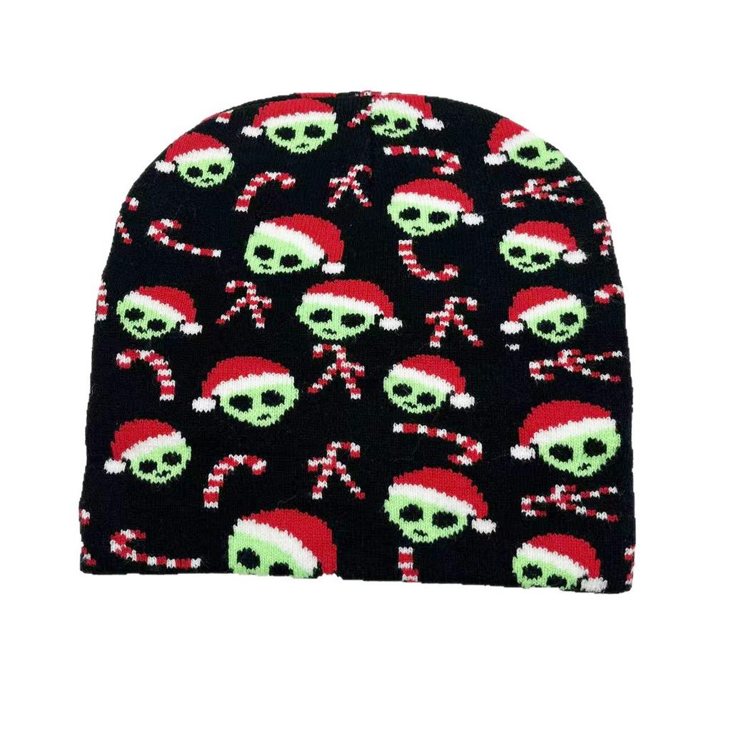 Halloween Series Jacquard Knitted Hat European and American Fashion Skull Portrait Beanie Pullover