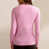 Traje de Fitness de Color Sólido para Mujer Ajustado Con Dedales Manga Larga Top Deportivo