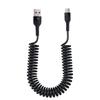 Coiled USB C Cable Car Charger Cable 66W 5A Super Quick Charging Mobile Phone Data Cables Retractable Android Auto Wire Cord