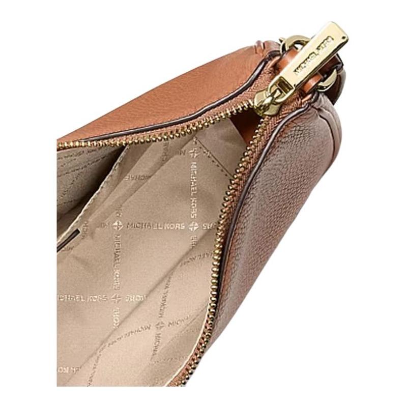 MICHAEL KORS Nayla brand logo design pebbled leather messenger bag crossbody bag medium women's brown