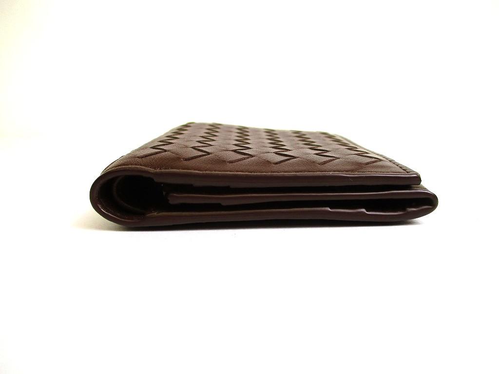 Authentic BOTTEGA VENETA Intrecciato Dark Brown Leather Trifold Wallet Compact Wallet #b118  Seller Refurbished