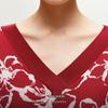 VEROMODA V-Neck Floral New Chinese Style Knit Sweater