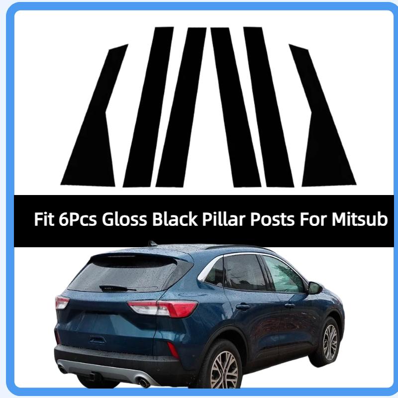 Fit For Ford Escape     Glossy Black Car Pillar Post Door Decor Window Trim Sticker Cover Decal Accessories bright black