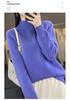 2023 Women's Korean Style Wave Knit Sweater: Thick, Solid Color Pullover with Half-High Neck