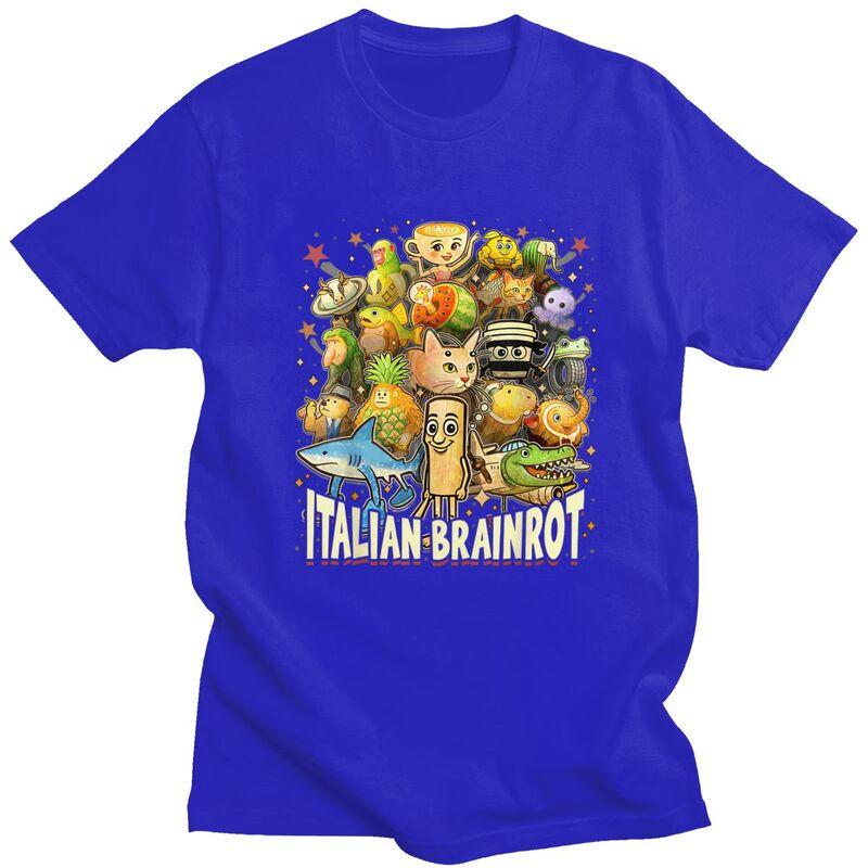 Italienisches Brainrot Meme Charaktere Design T-Shirts 100% Baumwolle T-Shirts Shirt Streetwear Rundhals T-Shirt Lässige Kurzarm T-Shirts