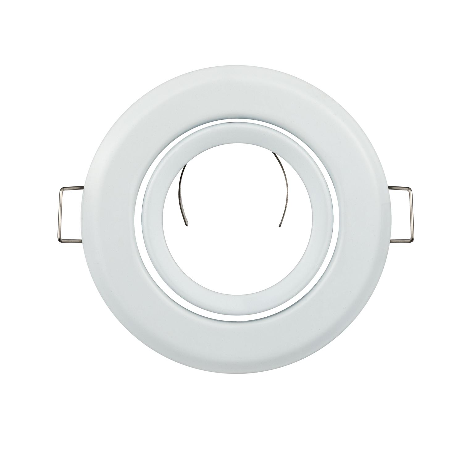 

GU10 MR16 кронштейн для светильника, металлический круглый, регулируемый, встраиваемый, потолочный светильник, корпус светодиодного светильника, крепеж, железный, Mental белый