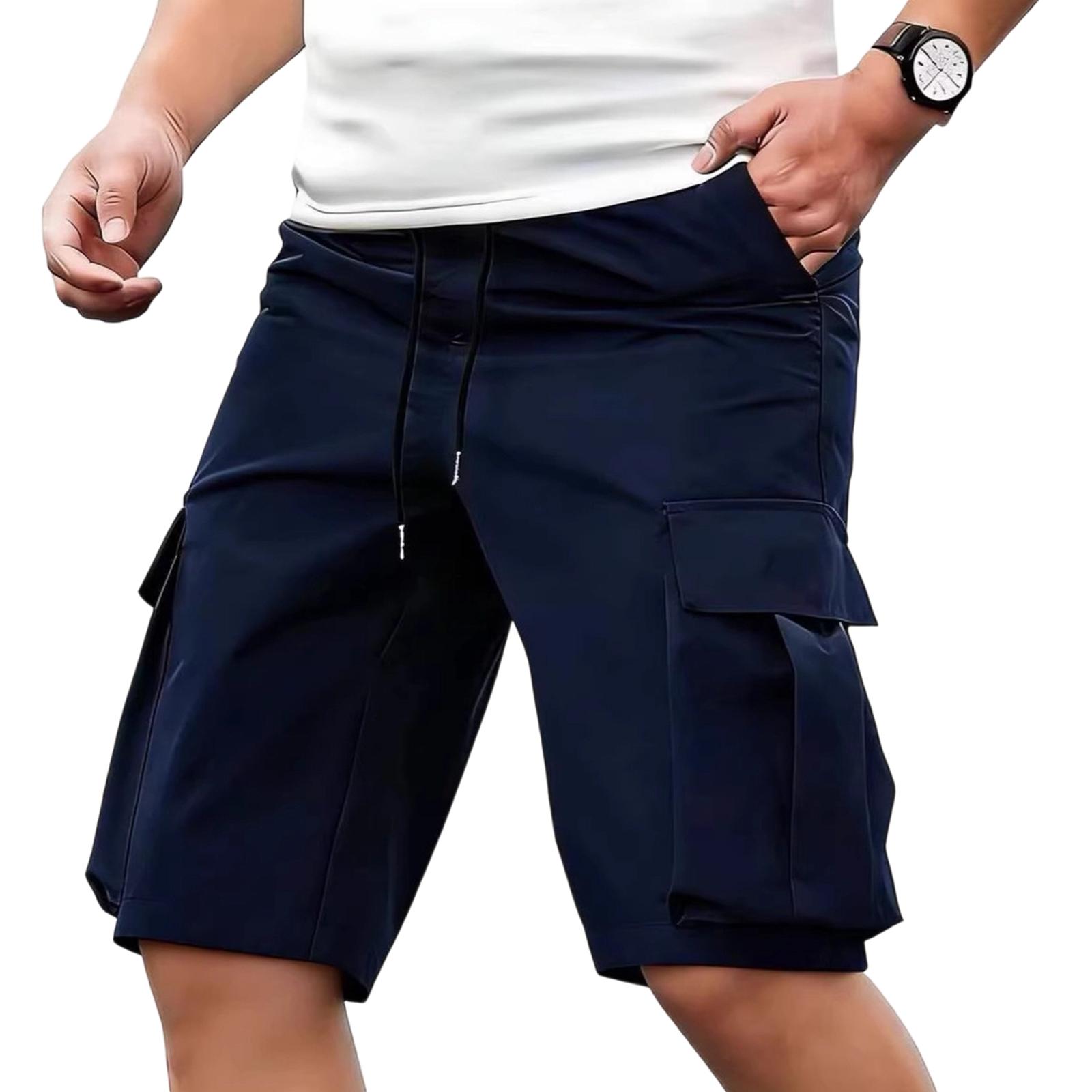 Men s Straight-leg Work Pants  Multi-pocket Five-pocket Pants XL тёмно-синий
