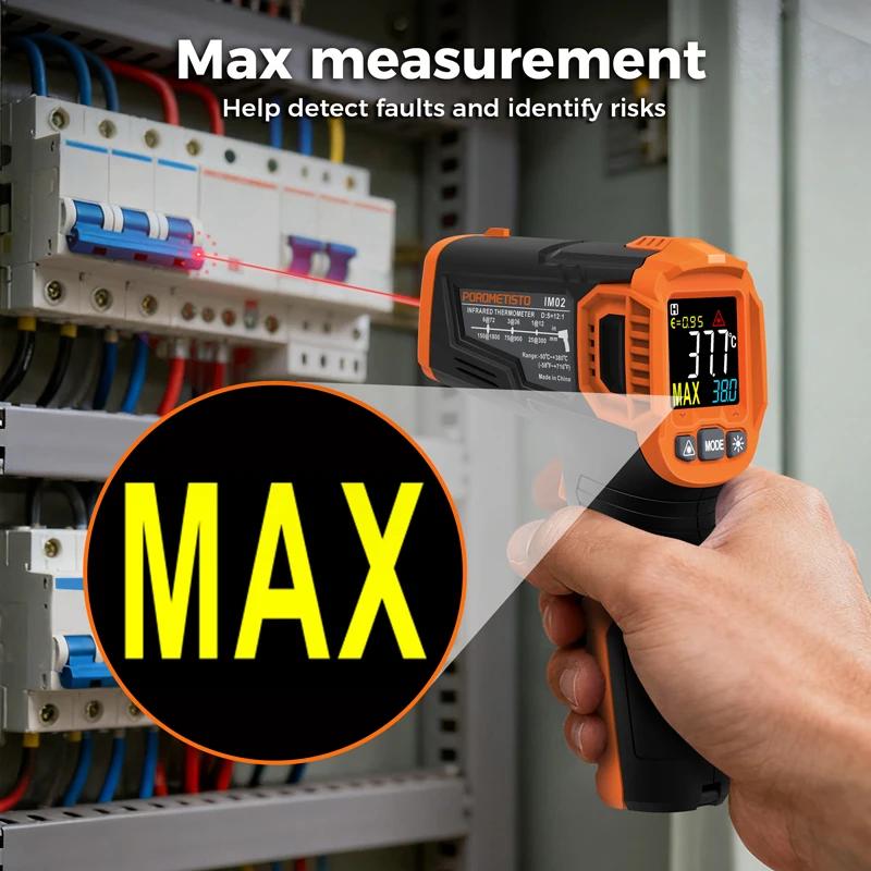 IM02/IM02Pro LCD Digital Infrared Thermometer Laser Temperature Meter Non-contact Pyrometer IR Thermometer ℃/℉ with Backlight