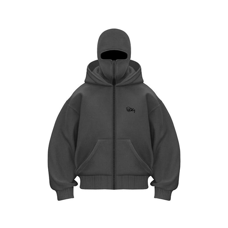 Fashionable autumn and winter hoodie jacket with loose double hat design and hooded sweatshirt