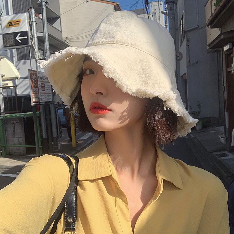 My Extreme Outdoor Activities Women's Black Summer Denim Bucket Hat Korean Solid Color Fisherman Cap Soft Cotton Wide Brim Panama Sun Hats Bonnet 56-58Cm