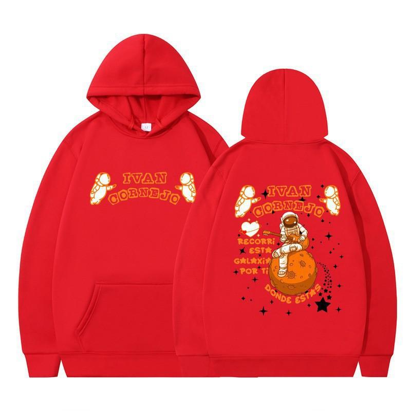 Unisex Hooded Sweatshirt With Astronaut Print Loose Fit Casual Sportswear Men Women Teens
