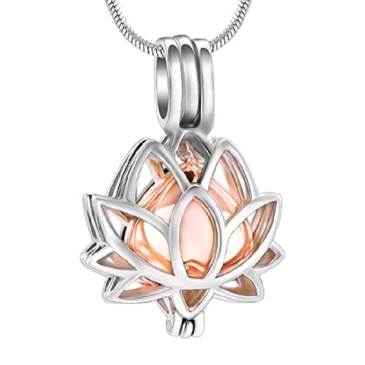Glistening Flower Jewelry Urn Container Ashes Necklaces Floral Locket розового золота