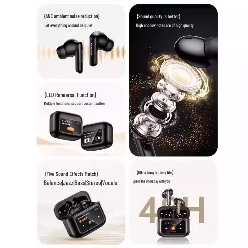 AWEI T56ANC Active Noise Cancelling TWS Bluetooth Earbuds