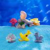 10 Stück Kreative Mini Meerestier Muschel Miniaturen DIY Aquarium Harz Ornamente Feengarten Moos Terrarium Mikrolandschaft