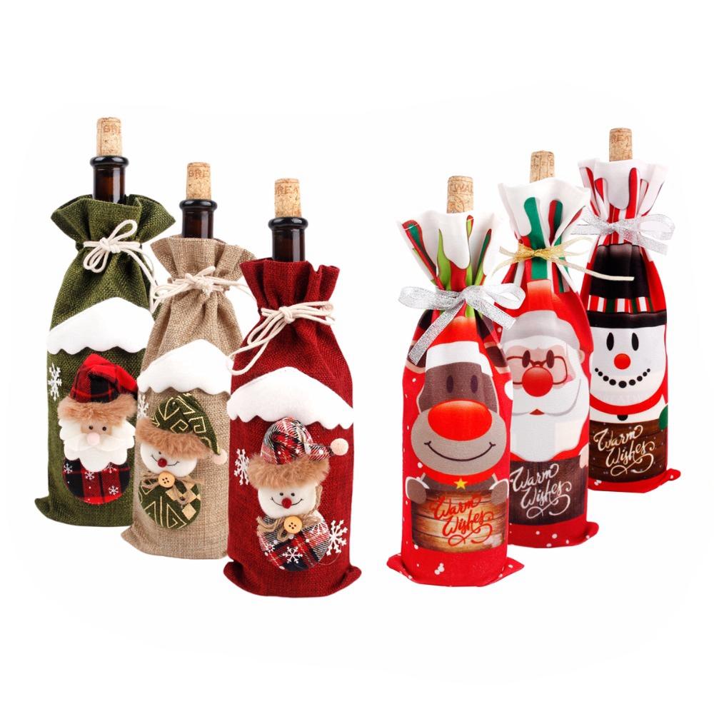 Christmas Wine Bottle Cover Merry Christmas Decorations For Home Christmas Ornament Xmas Table Decor New Year 2026 Navidad Gift