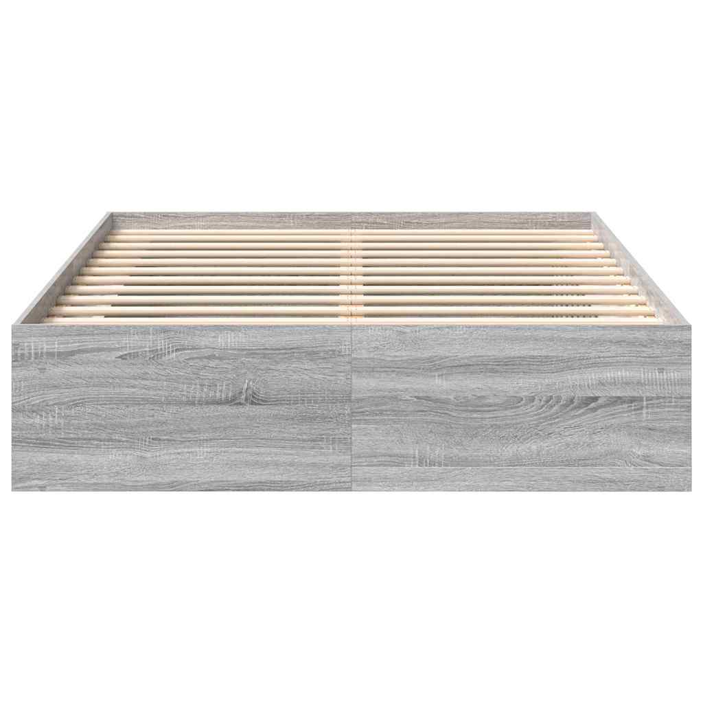Bed Frame Gray Sonoma 150x200 cm