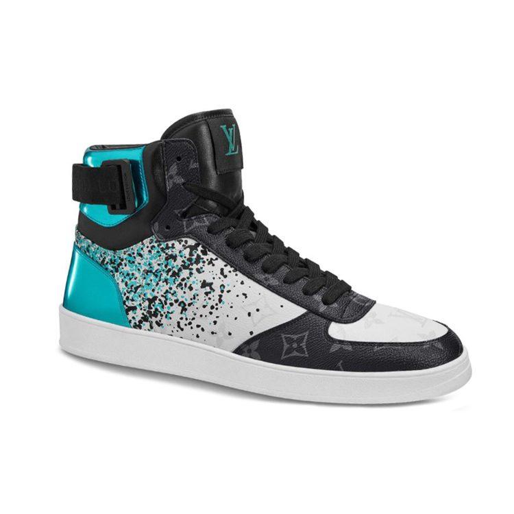 Louis Vuitton Rivoli Ankle Sneakers 'Metallic Blue With Black Monogram' 1A5YKP