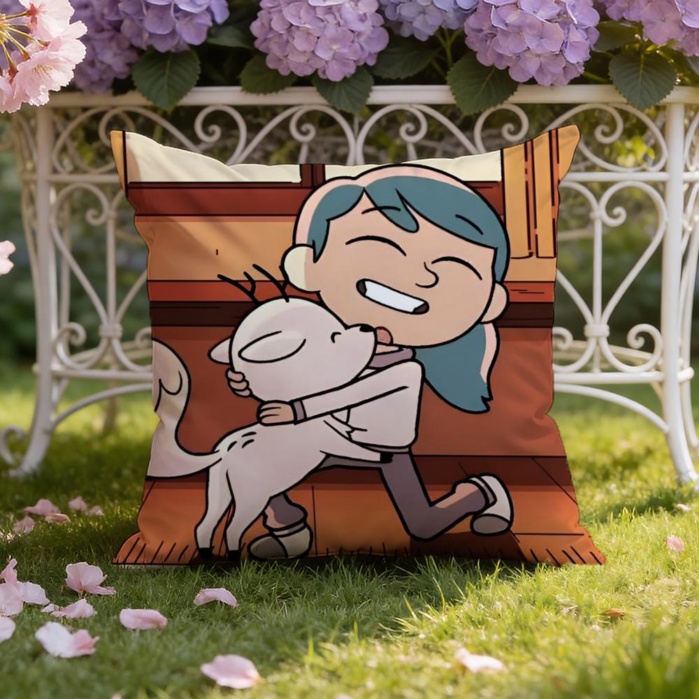 Cartoon H-Hilda Cushion Cover Home & Car Dual-Scene Pillow Cover: Reversible for Premium Comfort
