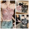 Spice Girls Socialite Style Corset 3D Rose Flower Decoration Crop Tops Suspender Vest  Travel