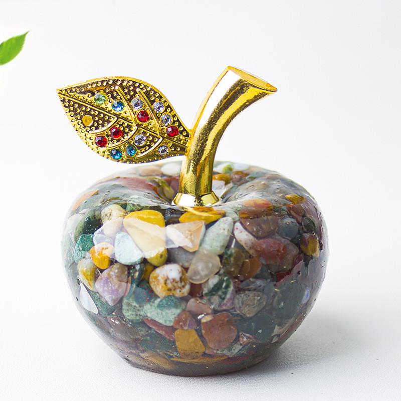 Resin Crystal Apple Figurine For Home Office Decor Gift For Teens Collectors